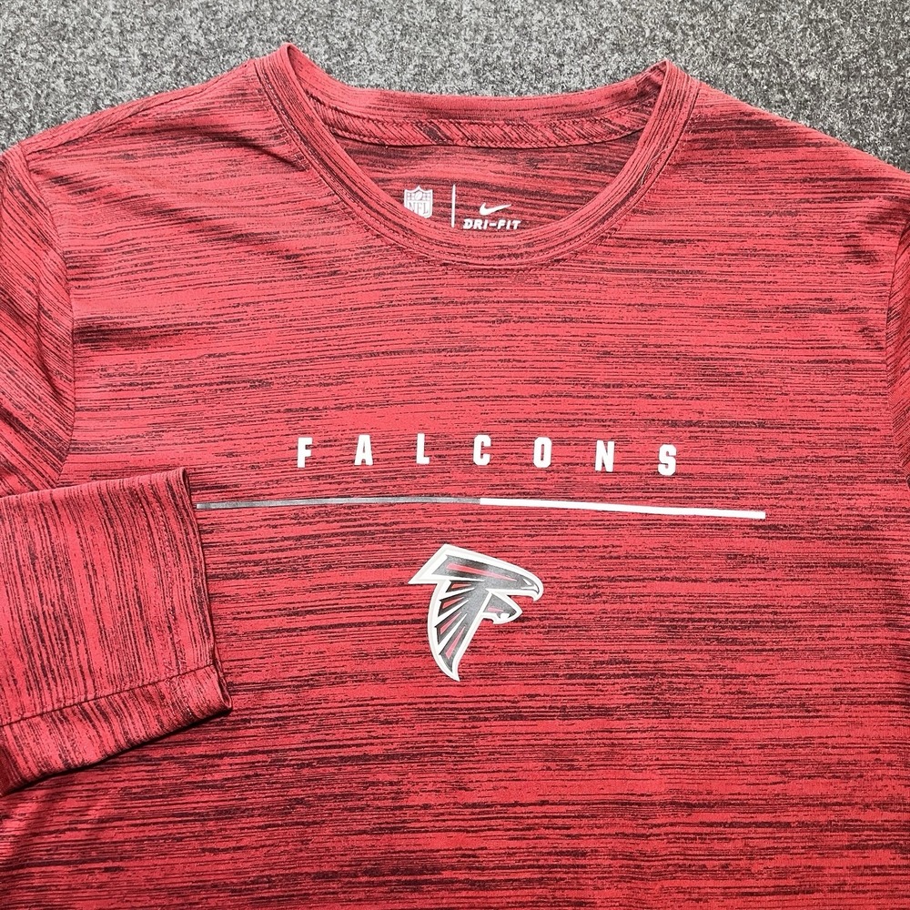 Nike Atlanta Falcons NFL Long Sleeve DriFit‎ Red Shirt Mens L Polylester